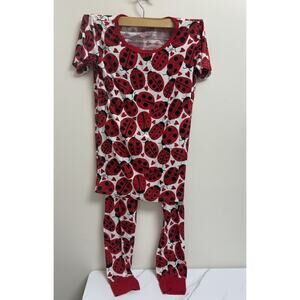 Little Sleepies Youth Pajama Set 12/14 Unisex Ladybug Heart Bamboo Viscose